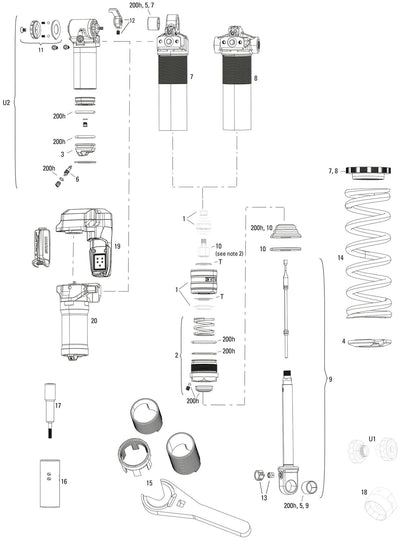 Rockshox schokdemper vivid coil ultimate rc2t rear shock rs vivid coil ult.rc2t 205x65mm