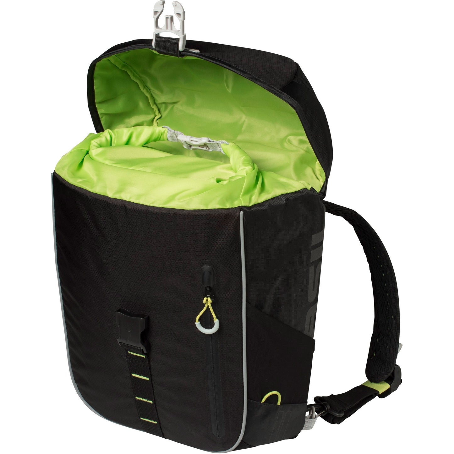 Basil Miles Daypack - sportieve fietstas - unisex - zwart lime