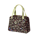 Basil Wanderlust Carry All Bag - zwarte fietshandtas met kleurrijke vogelprint - afbeelding 1