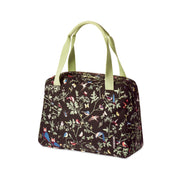 Basil Wanderlust Carry All Bag - zwarte fietshandtas met kleurrijke vogelprint - afbeelding 1