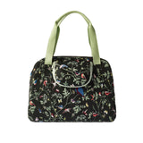 Basil Wanderlust Carry All Bag - zwarte fietshandtas met kleurrijke vogelprint - afbeelding 2