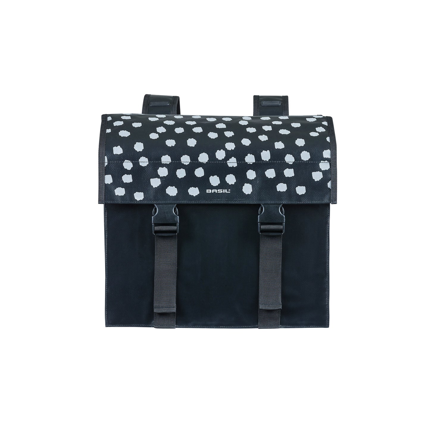 Basil Urban Load dubbele fietstas - zwart groen, waterafstotend, 53L