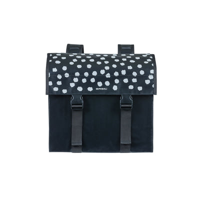 Basil Urban Load dubbele fietstas - zwart groen, waterafstotend, 53L