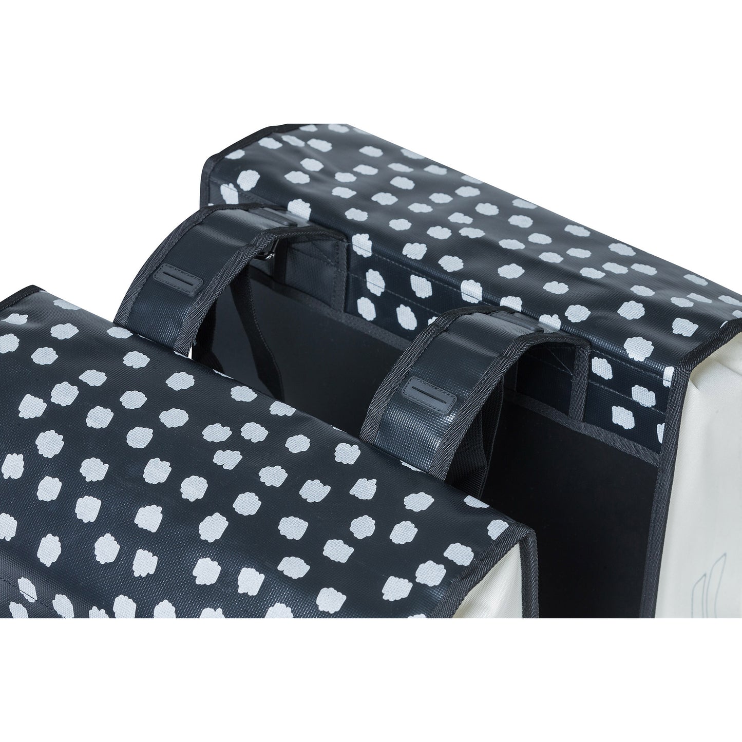 Basil Urban Load dubbele fietstas - zwart groen, waterafstotend, 53L