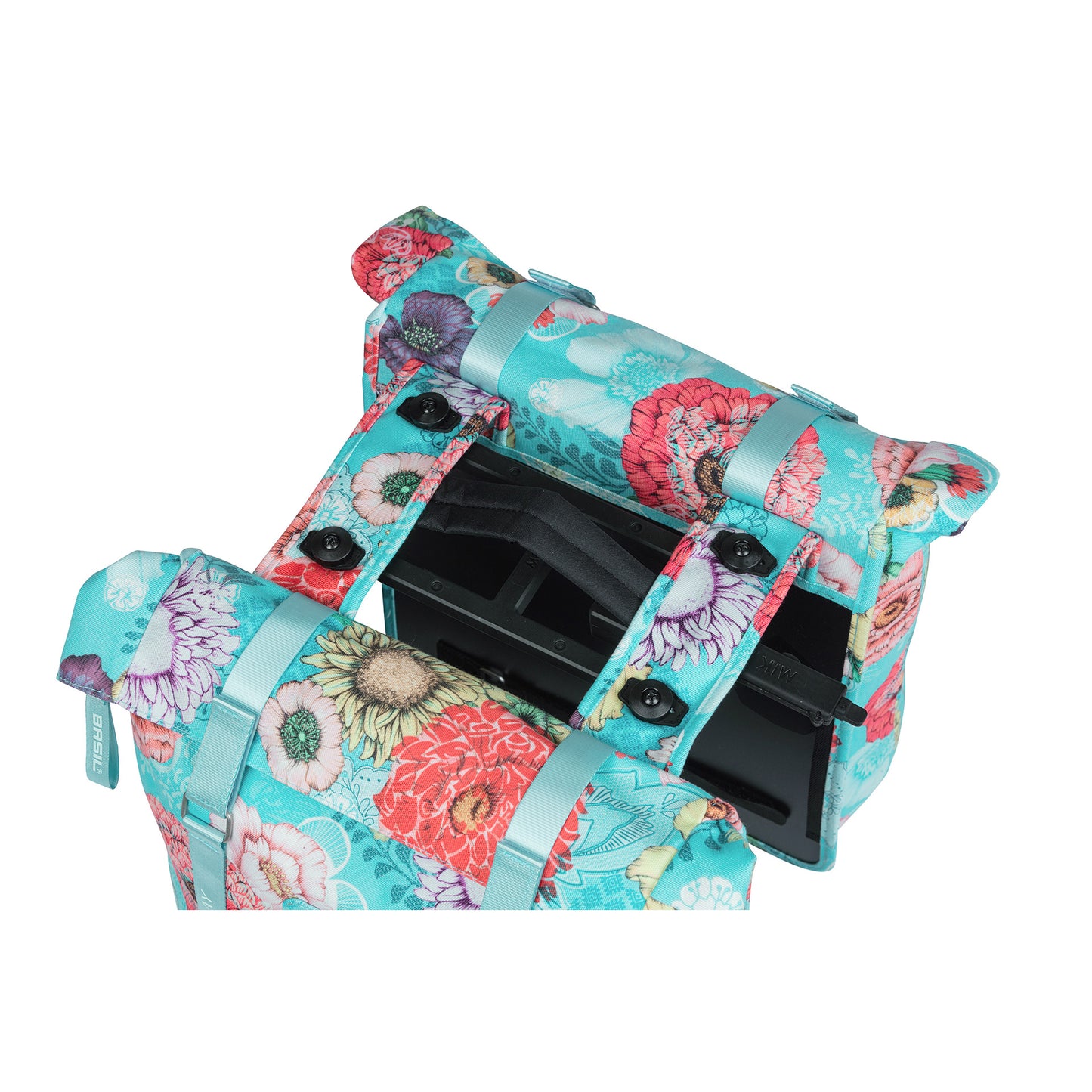 Basil Bloom Field dubbele fietstas, waterdicht, sky blue, 35L