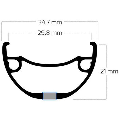 Ryde velg rival 30 28 622 32g 14g disc alu zwart