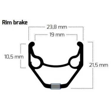 Ryde velg zac 2000 28 622 32g 14g cnc alu zwart