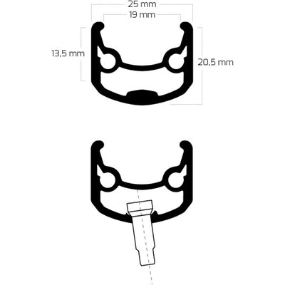 Bobike ryde velg andra 30 28 622 32g 14g disc alu zwart
