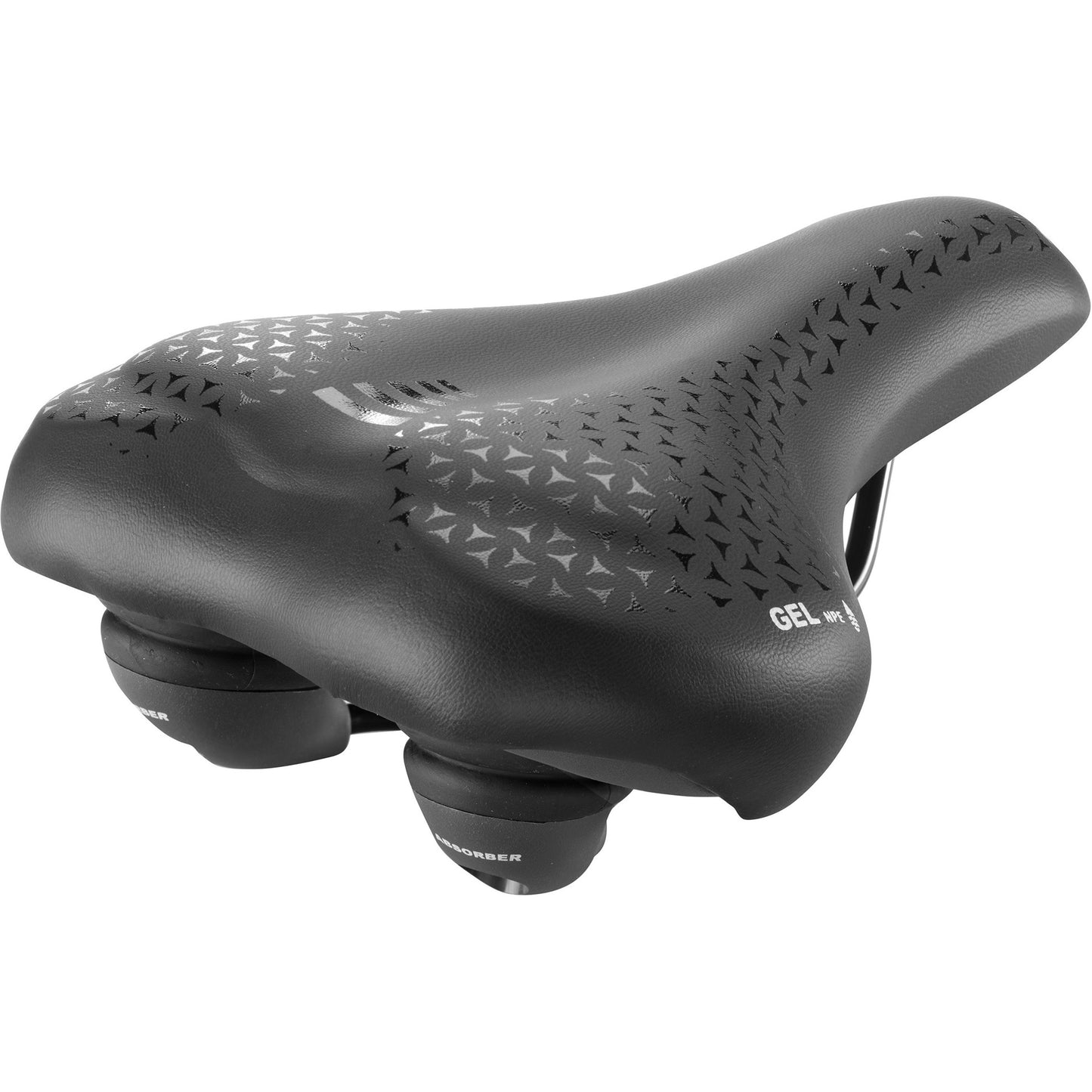 Selle Monte Grappa Zadel Asola 6200 gel Plus elastomeer rail zwart