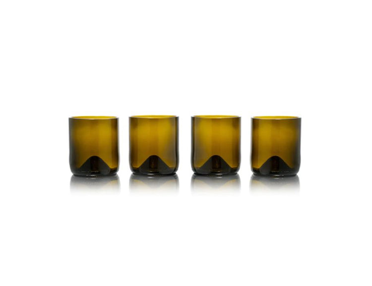 Rebottled glazen - short tumbler - 4-pack - olive