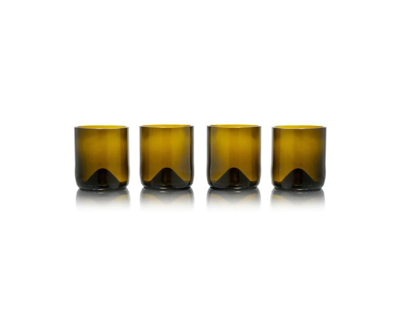 Rebottled glazen - short tumbler - 4-pack - olive