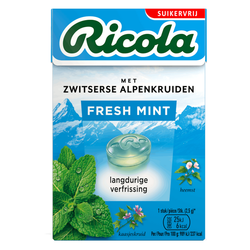 Ricola fresh mint doosje (20x 50gr)