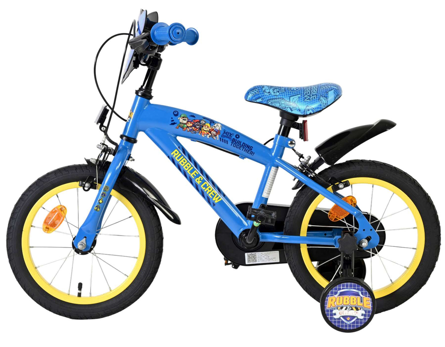 Rubble crew kinderfiets - jongens - 14 inch - blauw - twee handremmen
