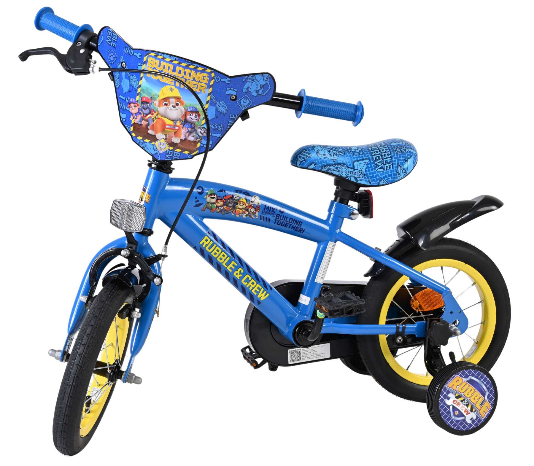 Volare paw patrol rubble en crew fiets 12 blauw 41204