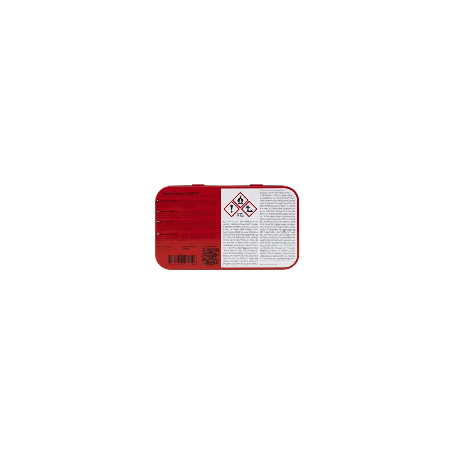reparatiedoos Select 12,5 cm aluminium rood wit 23-delig