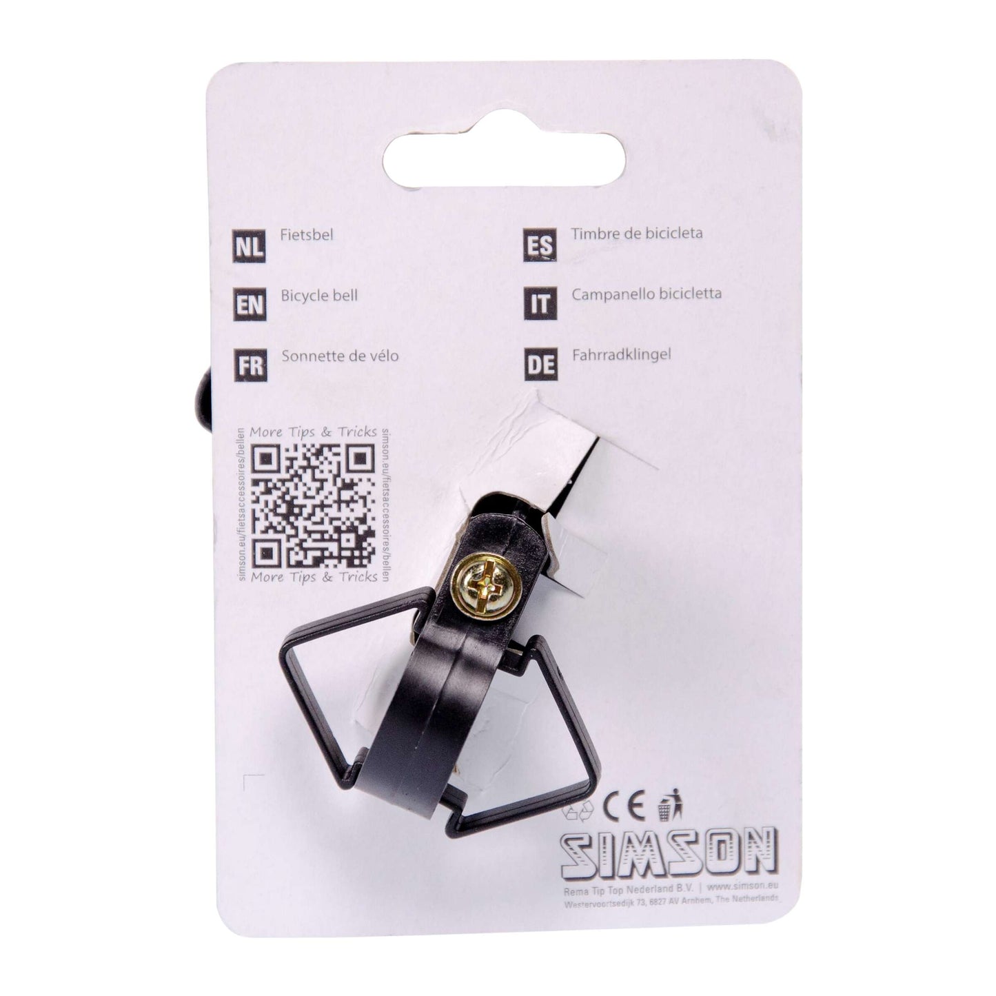 Simson fietsbel Hybride zwart op kaart