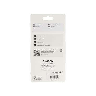 Rema tip top nederland b.v. simson remkabelset compleet universeel zwart