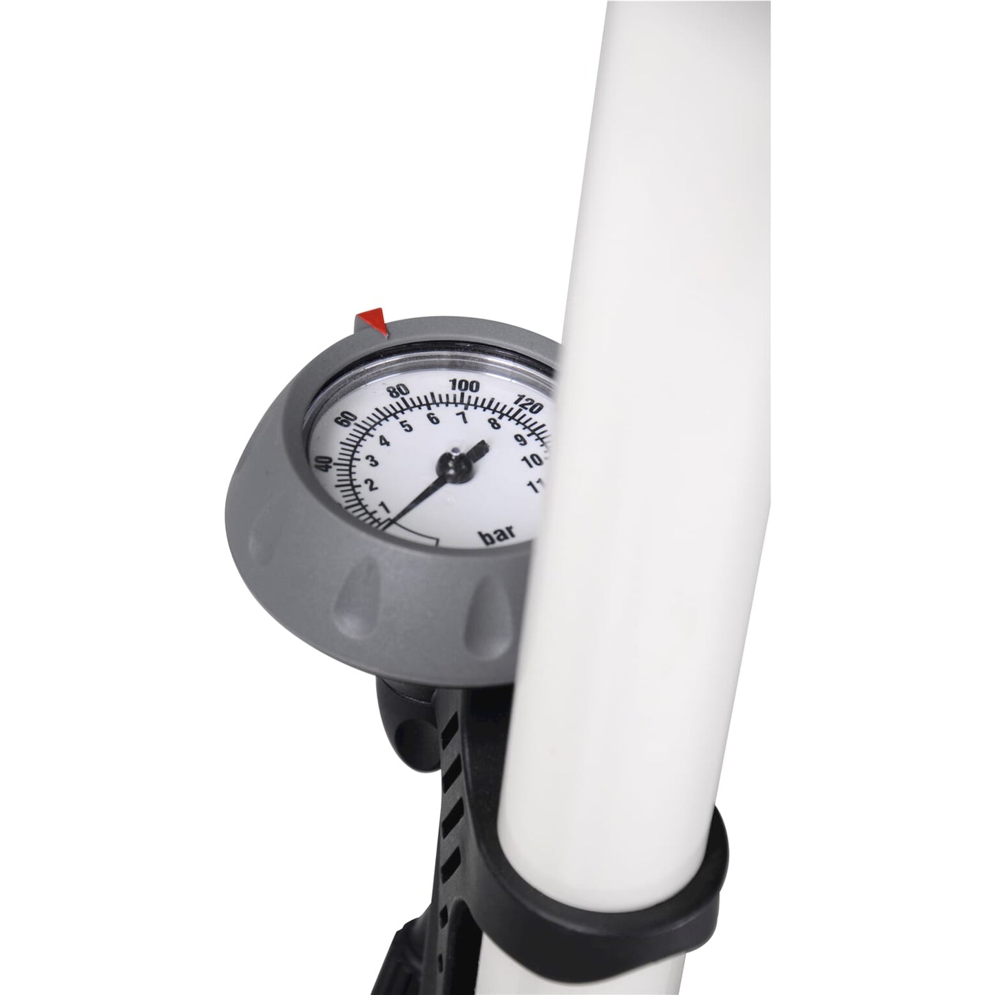 fietspomp met manometer staal 61 cm wit (020601)