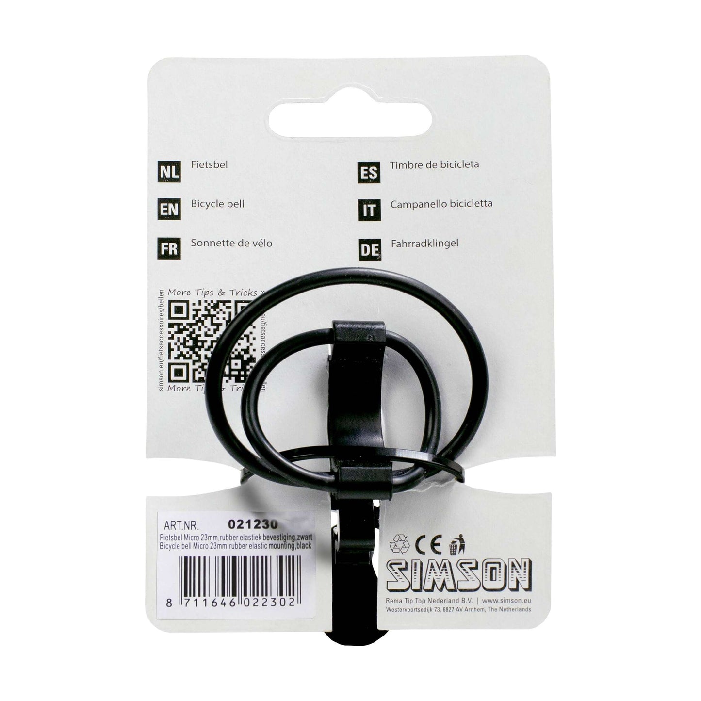 fietsbel Micro 23 mm koper zwart