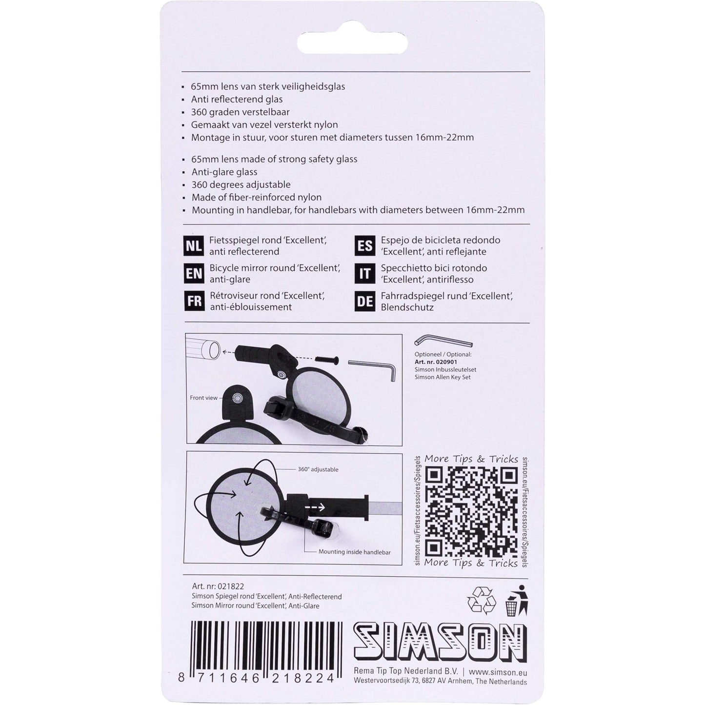 Simson Spiegel rond excellent