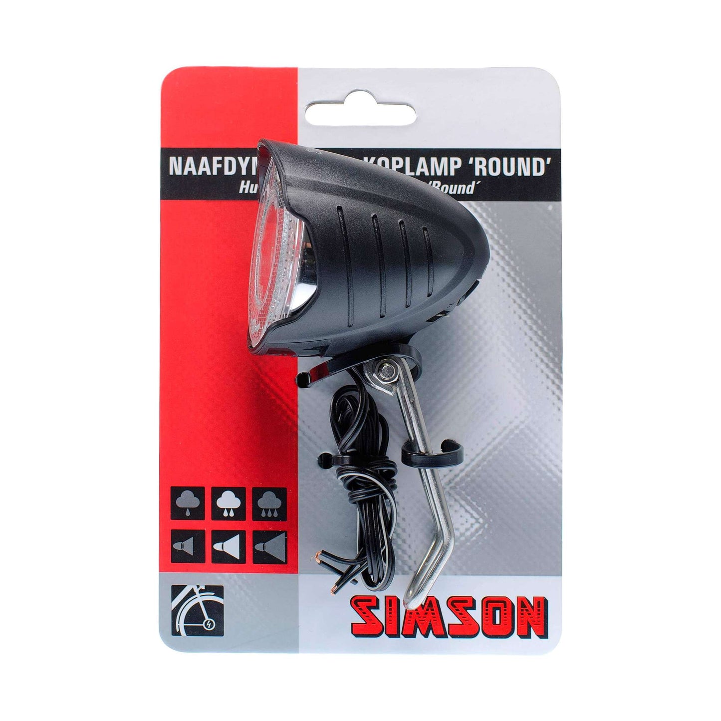 koplamp Round naafdynamo 7 lux led zwart