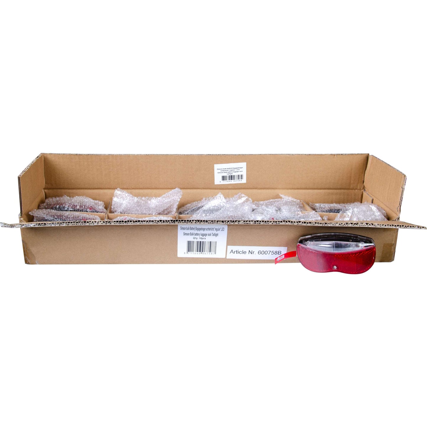 batterij bagagedragerachterlicht 'Regular' (10