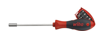 Wiha schroevendraaier met bitmagazijn magnetisch (zwart rood, met 8 bits)