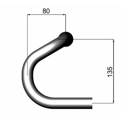 Deda stuur speciale 26mm 44cm polish zilver