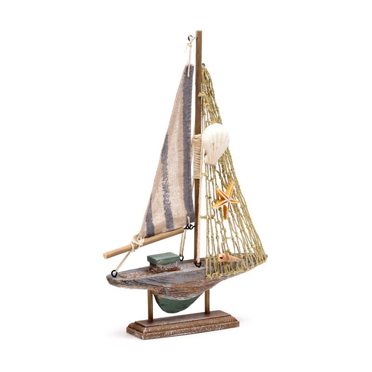 Strandsouvenir - zeilboot gestreept stof
