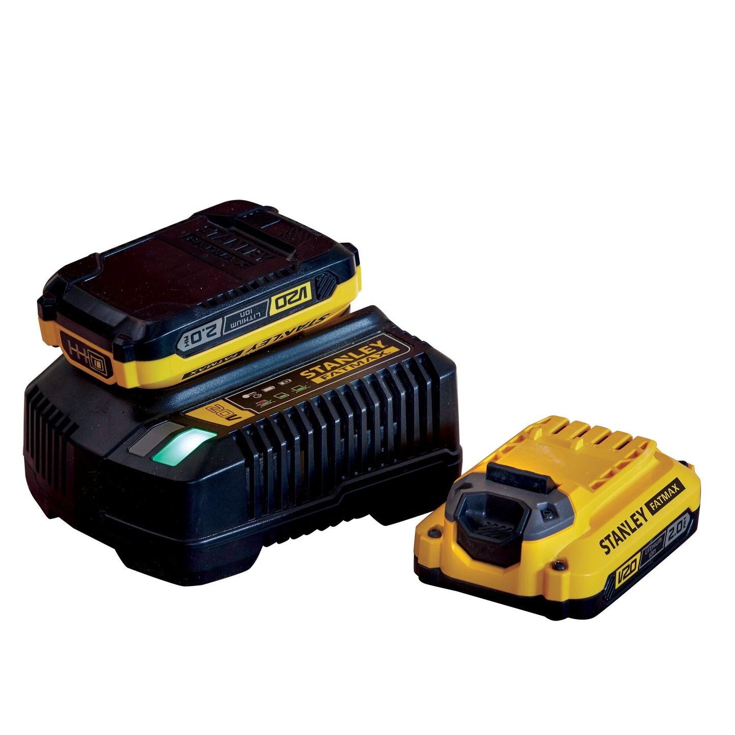 Stanley powertools stanley fatmax sfmcb12d2 v20 18v startset | 2x 2.0ah + 2a lader - sfmcb12d2-qw