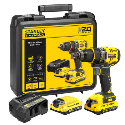 Stanley powertools stanley fatmax sfmcd720d2k v20 18v bl schroefboor | 2x 2.0ah - sfmcd720d2k-qw