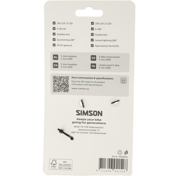 Simson koplamp aurora e-line 100r