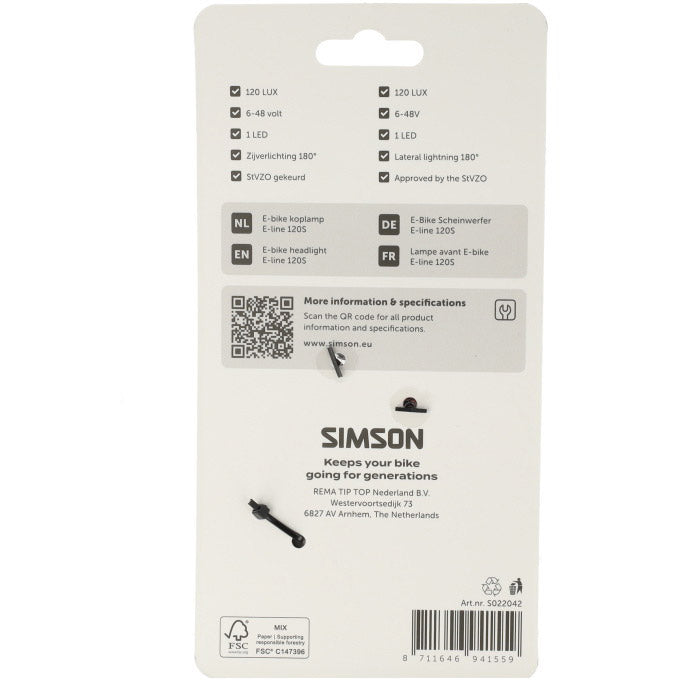 Simson koplamp aurora e-line 120s