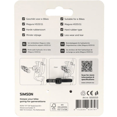 Simson remblokken magura e-bike