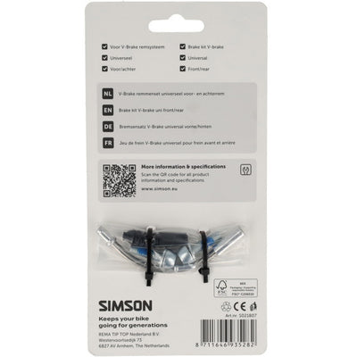 Simson remmenset v-brake voor- en achterrem