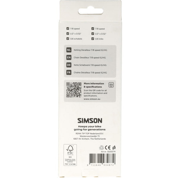 Simson ketting derailleur 7 8v ig hg