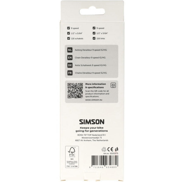 Simson ketting derailleur 9v hg