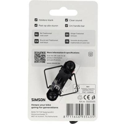 Simson bel traditioneel zwart staal