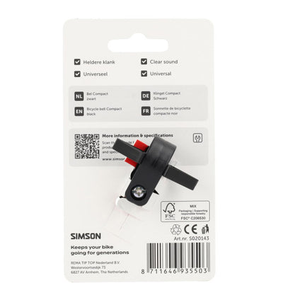 Simson bel compact zwart