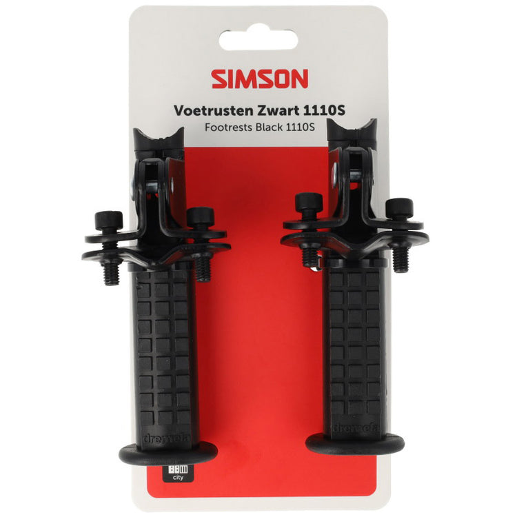 Simson voetrusten zwart 1110s