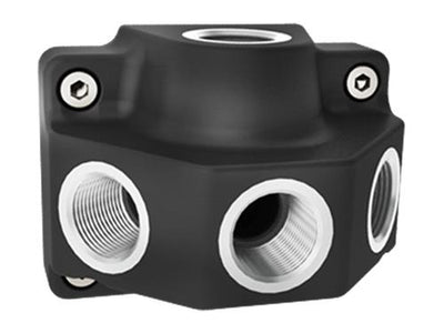 Alusic muurplaat in:1x1 2 uit:3x1 2 met aftap