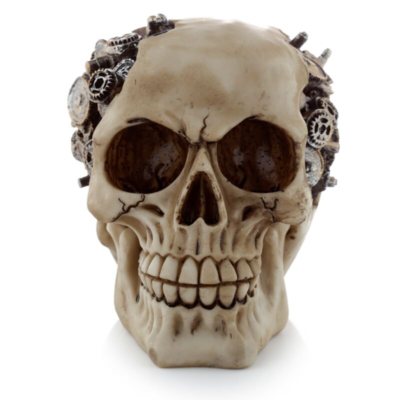 Steam punk stijl schedel met tandwielen woonaccessoire