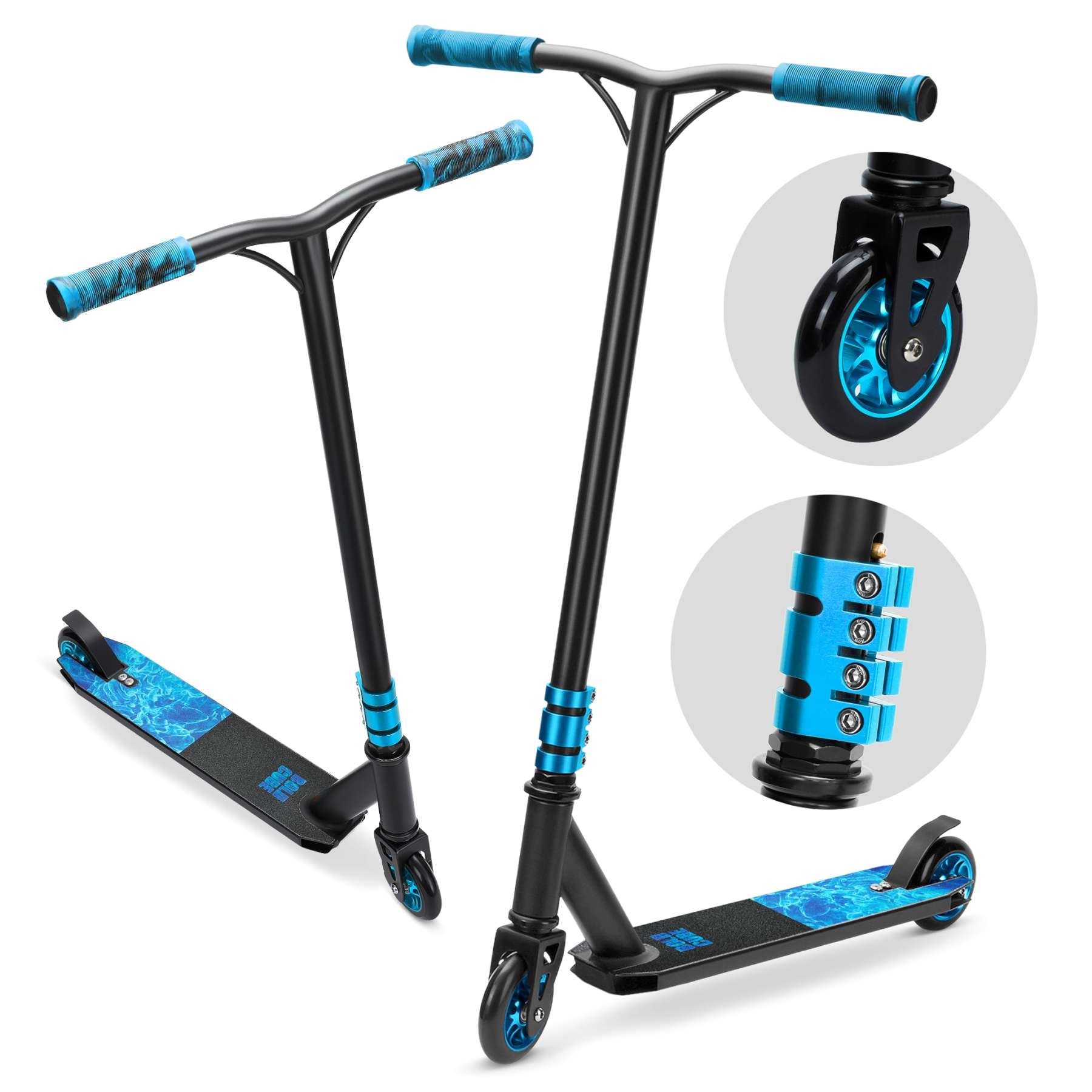 Boldcube deluxe stuntstep zwart blauw