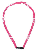 Axa kettingslot rigid rcc code 120x3,5 met polyester hoes - roze - afbeelding 1