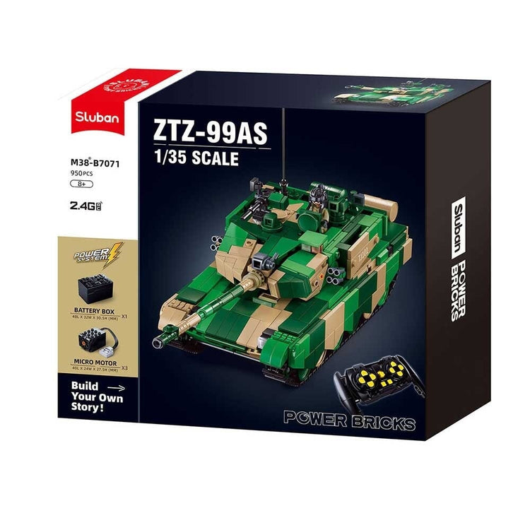 Sluban power bricks tank ztz-99as met afstandsbediening (m38-b7071)