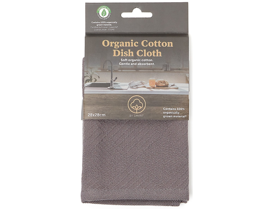Smart keukenvaatdoek - 28x28 - antraciet - biokatoen