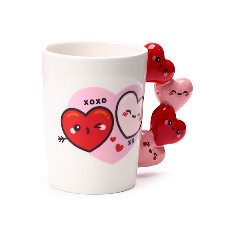 J'adoramals heart xoxo gevormd handvat keramiek mok