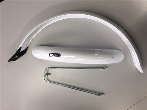 Eurofender stel spatborden 24 inch 58mm pvc wit