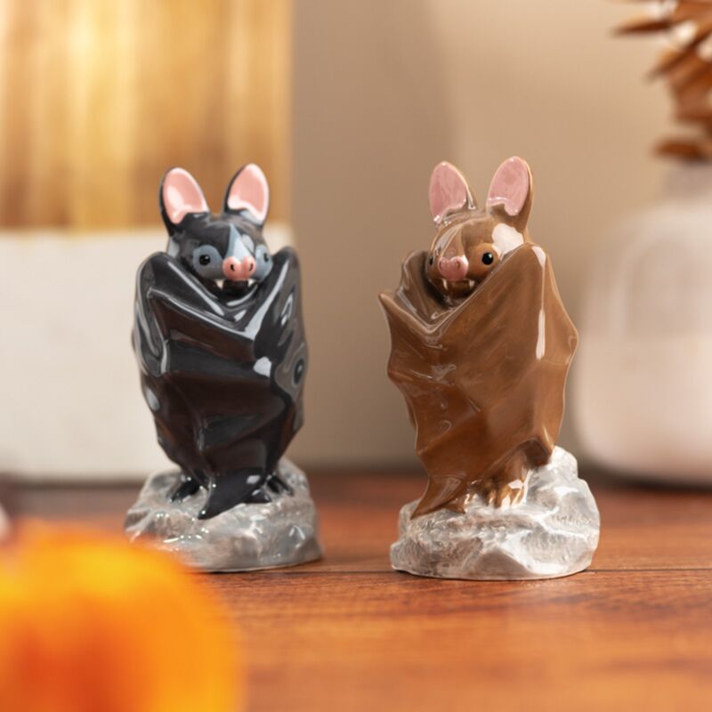 Vleermuis keramiek peper- en zoutstel