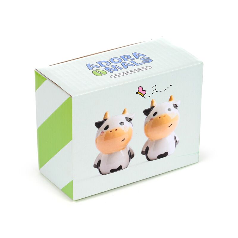 Zwart wit koe peper- en zoutstel